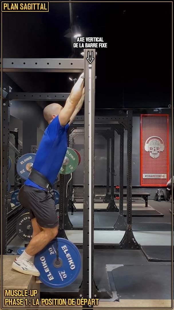 Muscle-up en street lifting - position de départ - Raul Teslevici