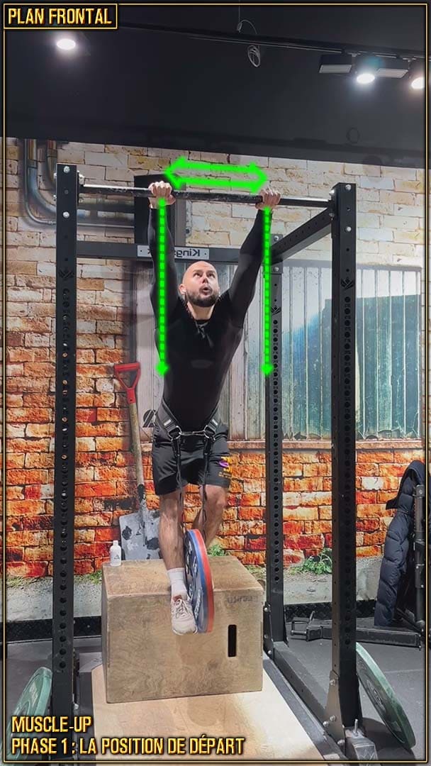 Muscle-up en street lifting - position de départ - écartement des mains - Raul Teslevici