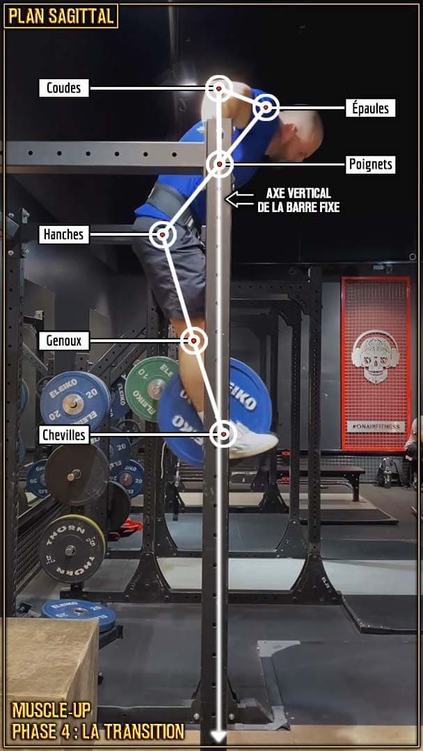 Muscle-up - transition - fin de transition - positionnement des articulations - Raul Teslevici