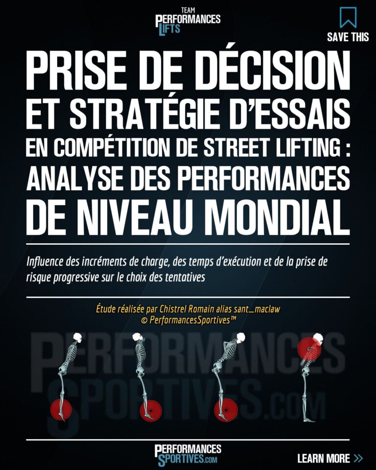 Analyse scientifique des stratégies en compétition de street lifting