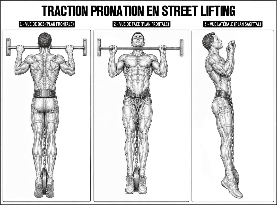 Anatomie de la traction pronation en street lifting