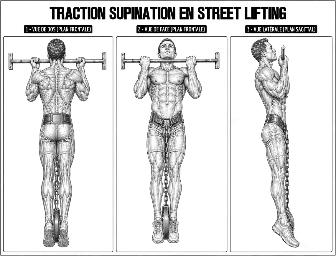 Anatomie de la traction supination en street lifting